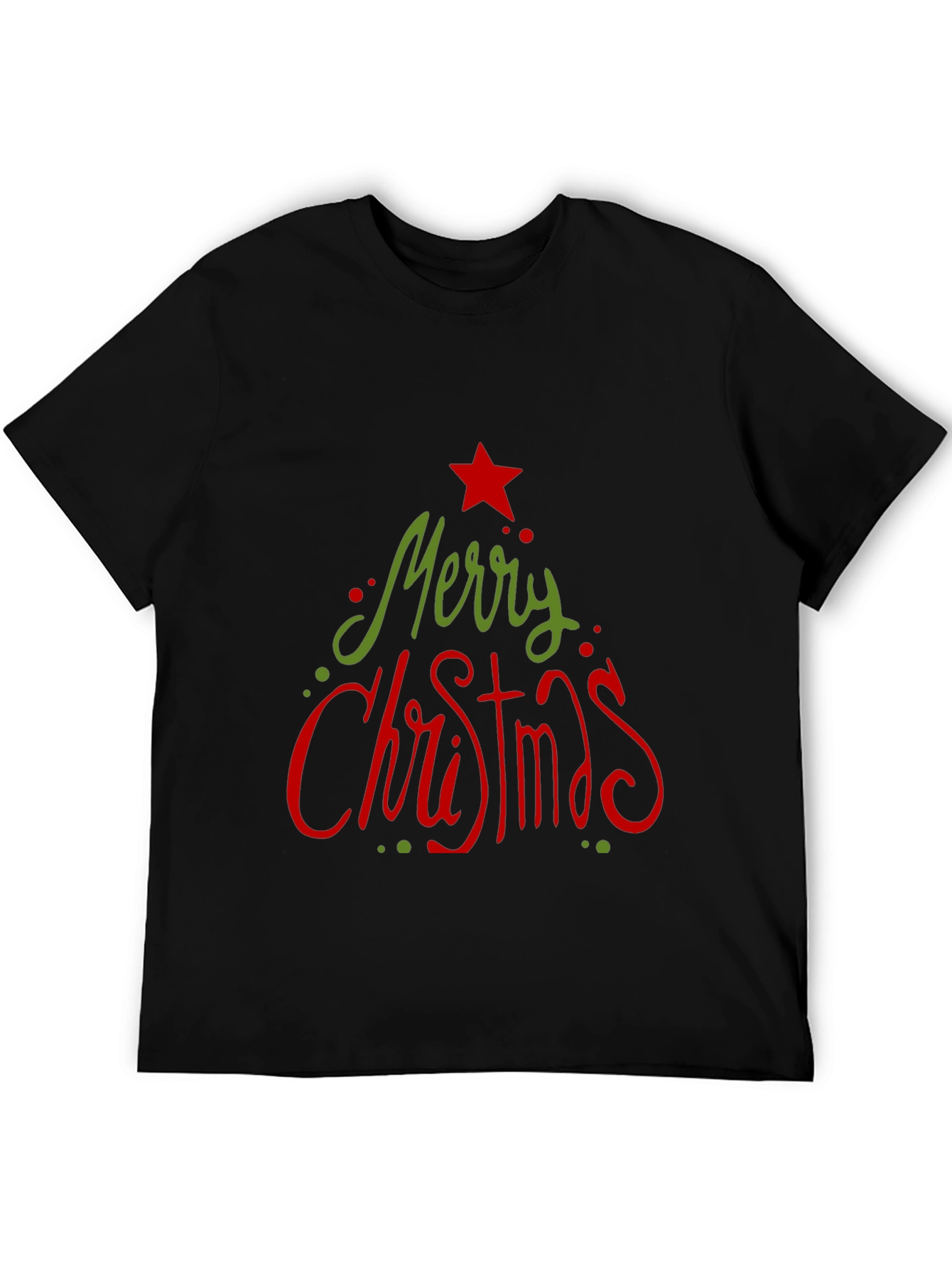 Camiseta Navideña Negra Merry Christmas