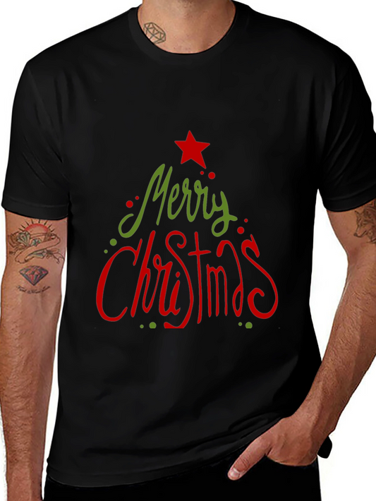 Camiseta Navideña Negra Merry Christmas