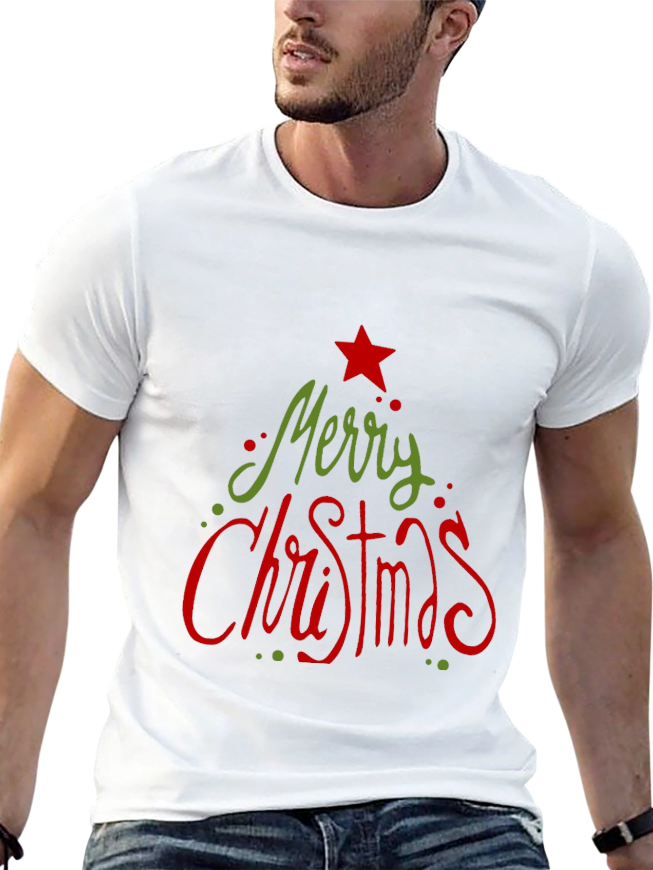 Camiseta Navideña Negra Merry Christmas