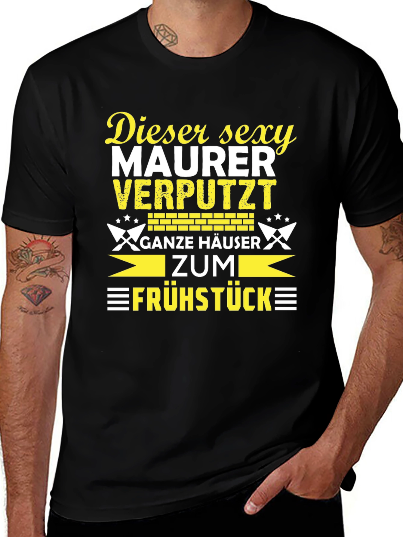 Camiseta Negra Divertida Dieser Sexy Maurer