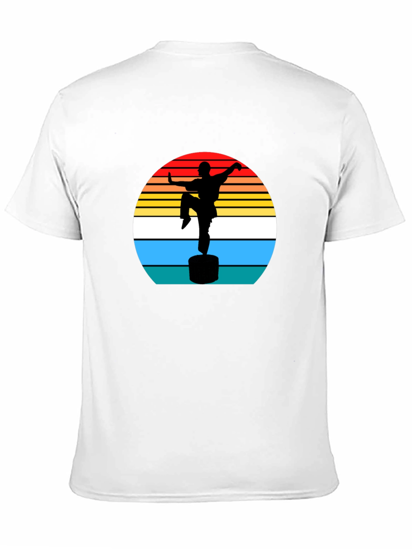 Camiseta Hombre Silueta Kung Fu Retro