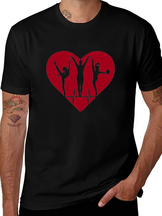 Camiseta Negra Corazón Gimnasia