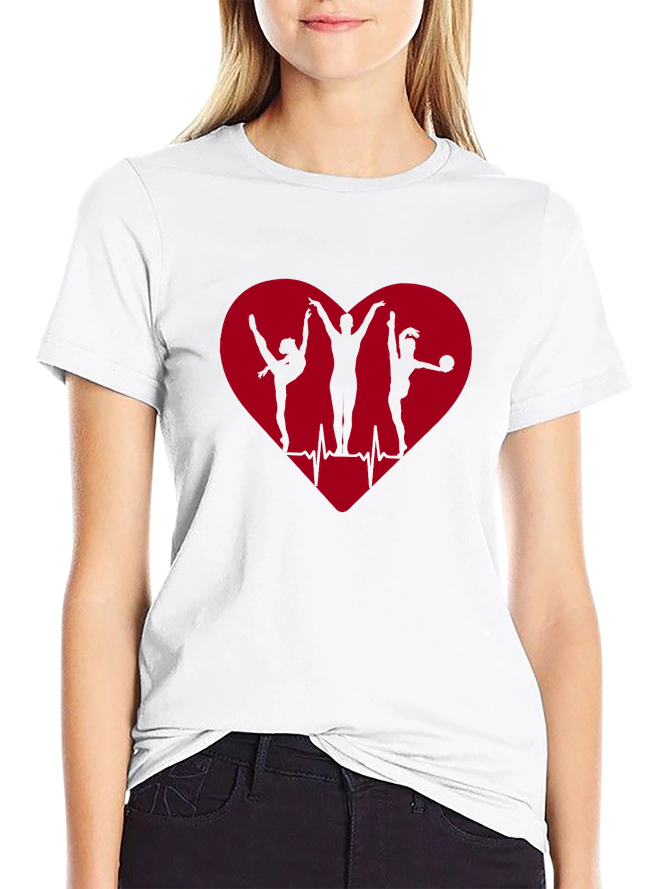 Camiseta Negra Corazón Gimnasia