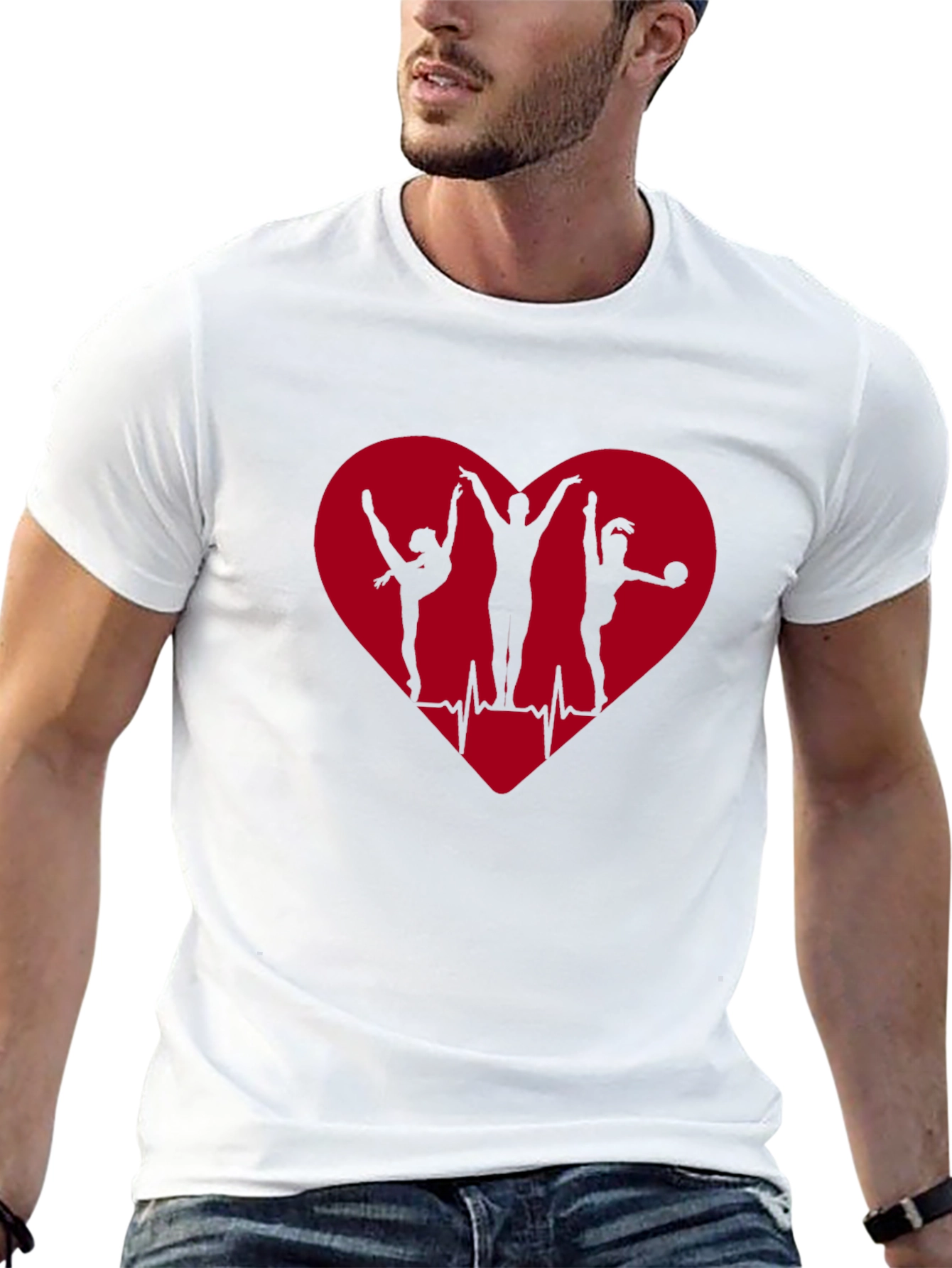 Camiseta Negra Corazón Gimnasia