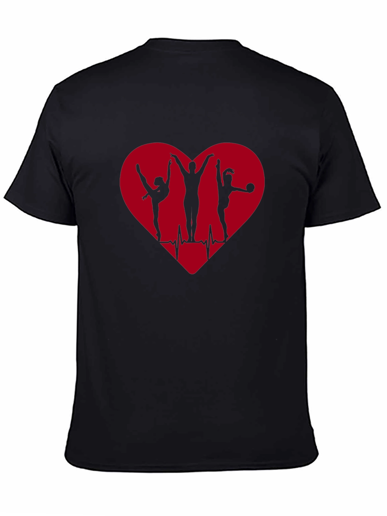 Camiseta Negra Corazón Gimnasia