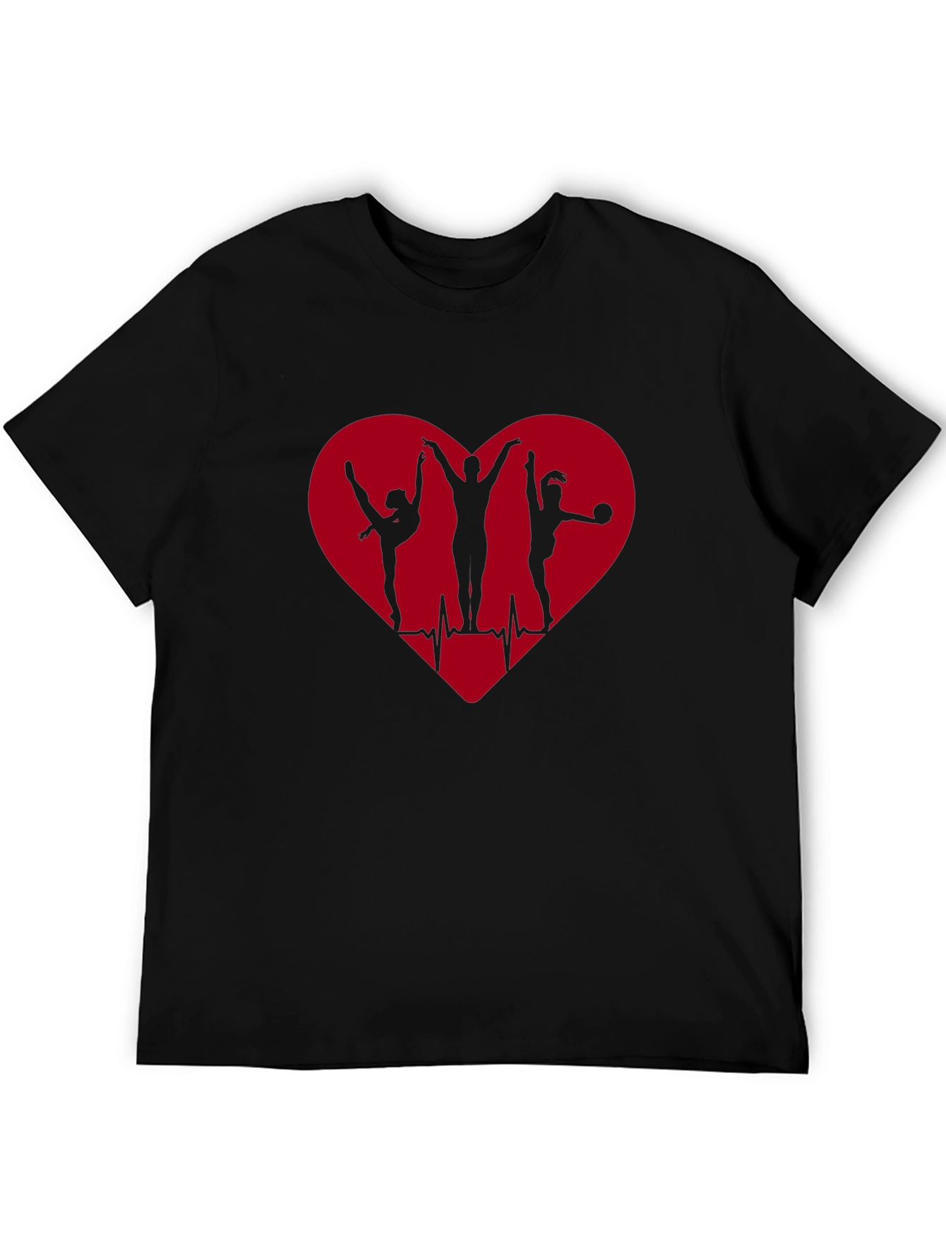Camiseta Negra Corazón Gimnasia