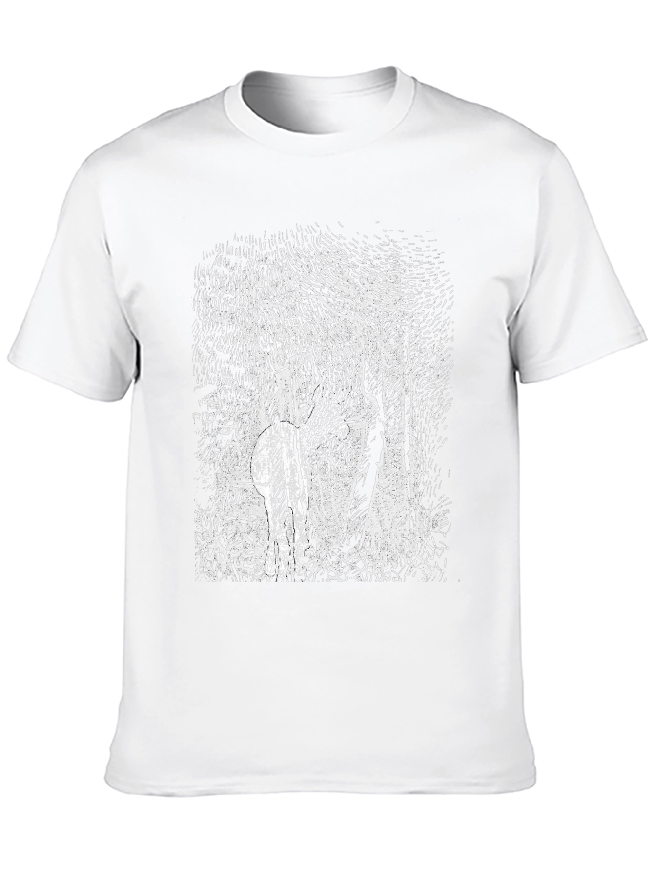 Camiseta Negra con Diseño Bosque Abstracto
