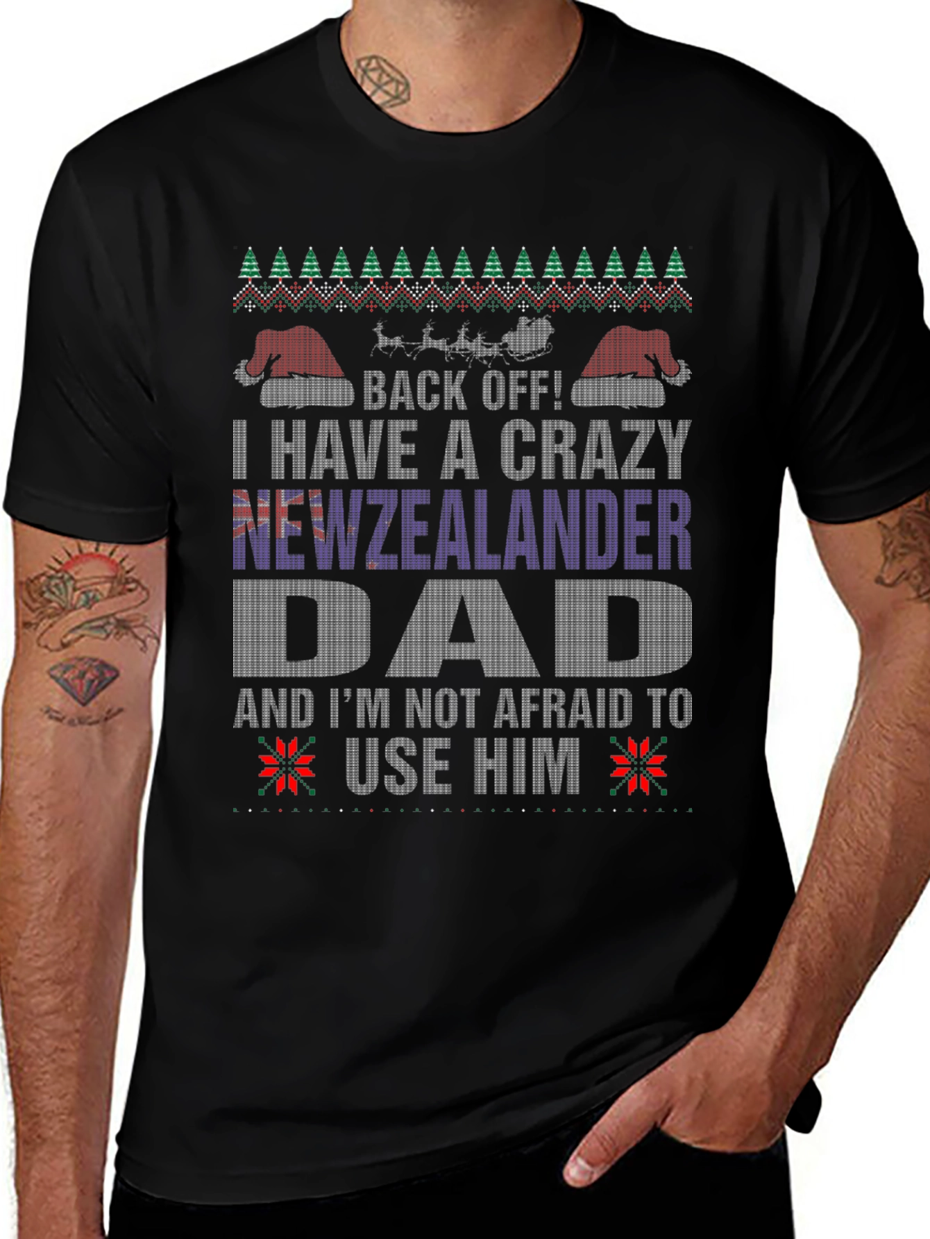 Camiseta Divertida de Navidad para Papá Neozelandés