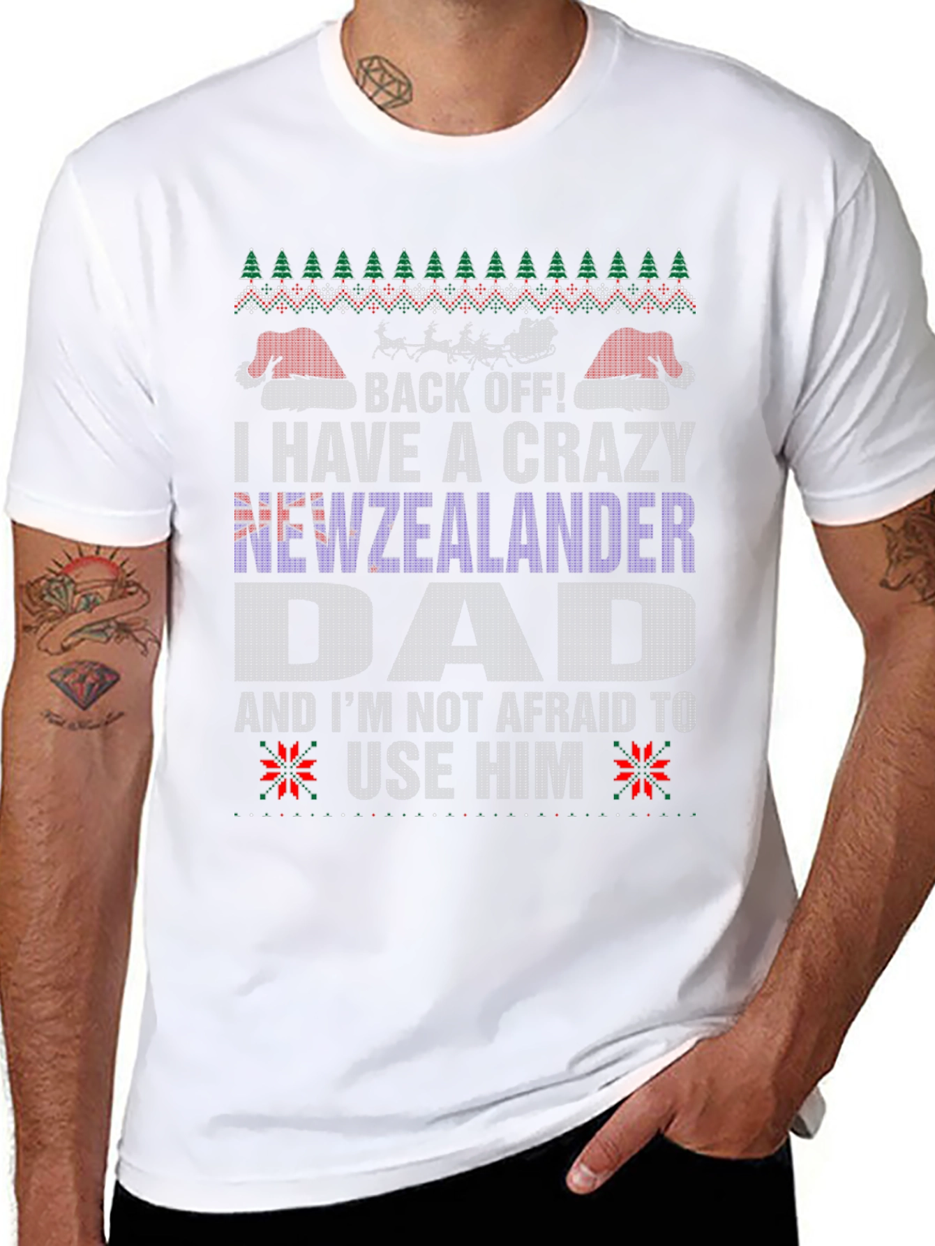 Camiseta Divertida de Navidad para Papá Neozelandés