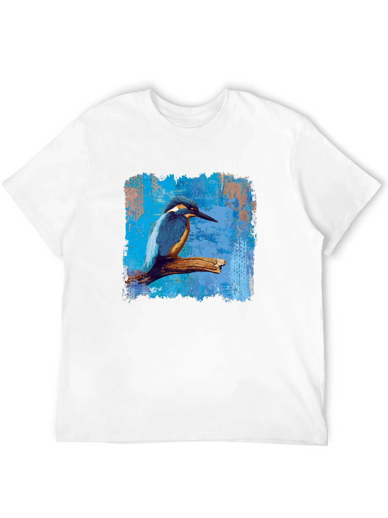 Camiseta Negra con Diseño de Martín Pescador