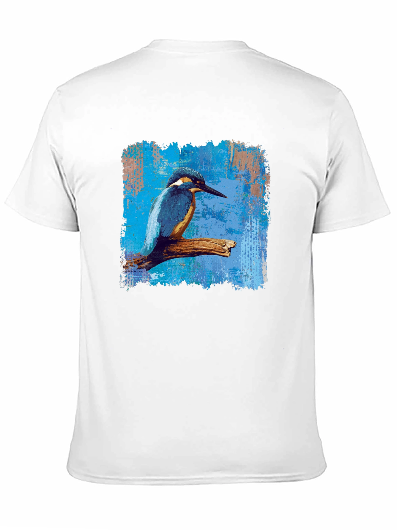 Camiseta Negra con Diseño de Martín Pescador