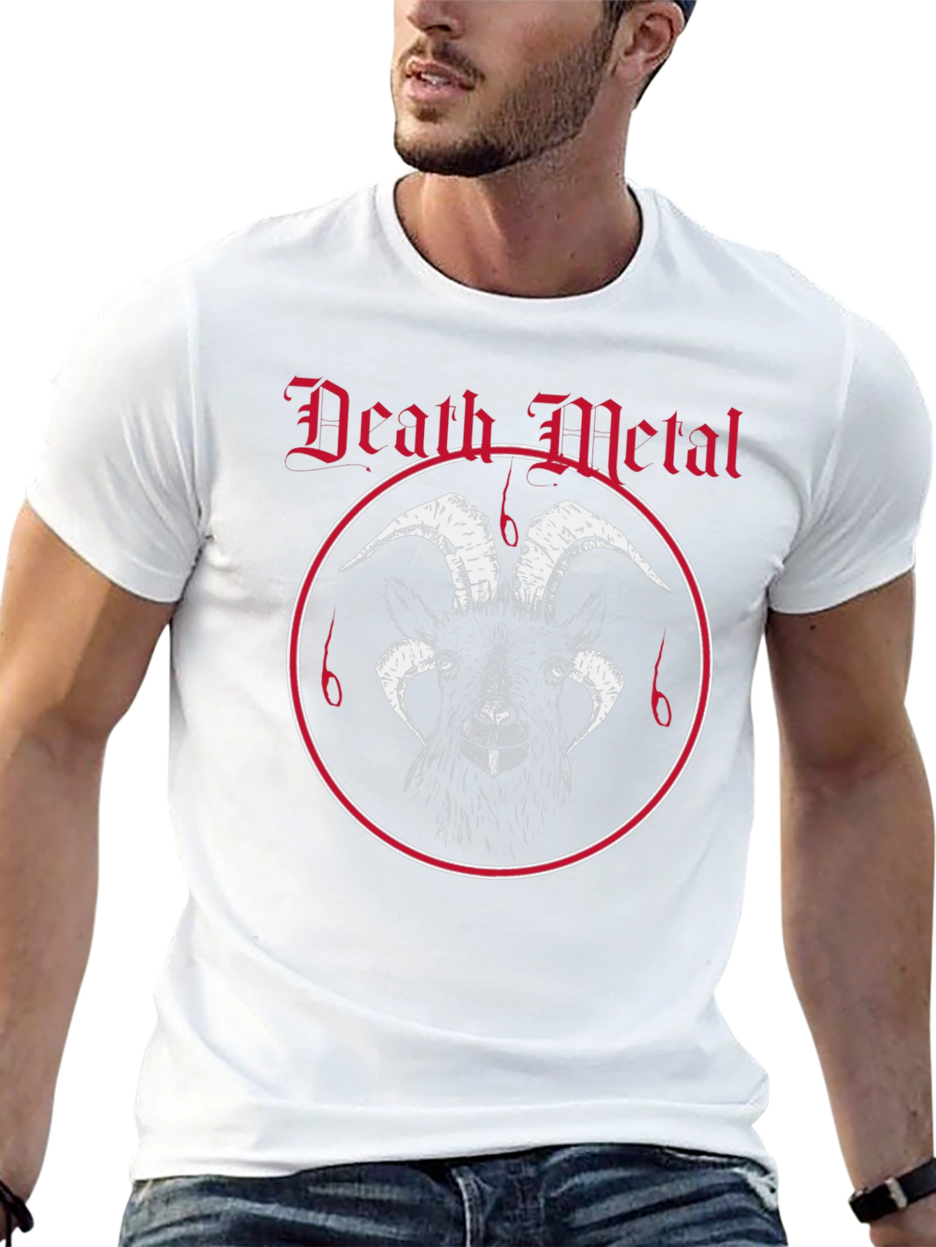 Camiseta Negra Death Metal Cabra Satánica