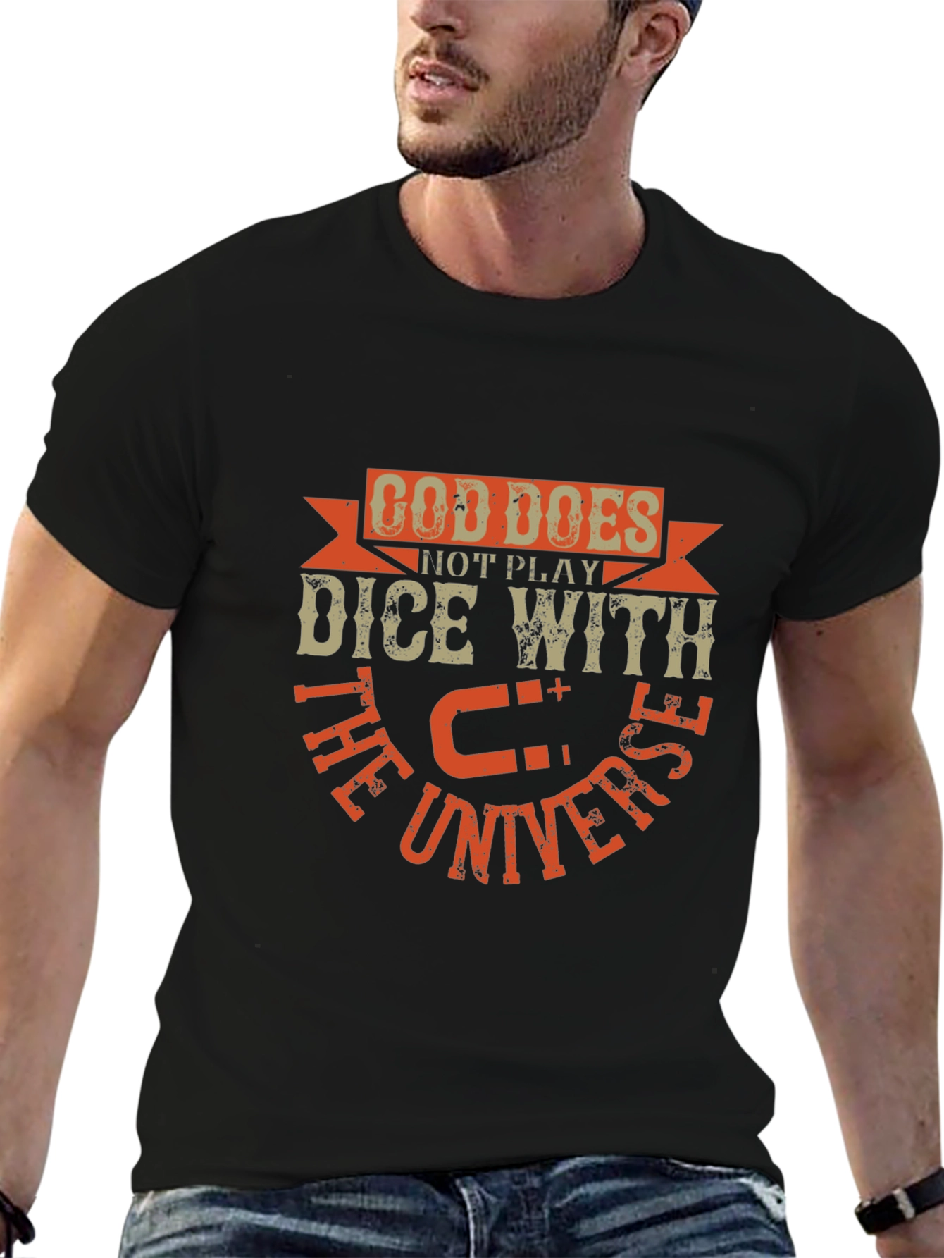 Camiseta Negra: Dios No Juega a los Dados