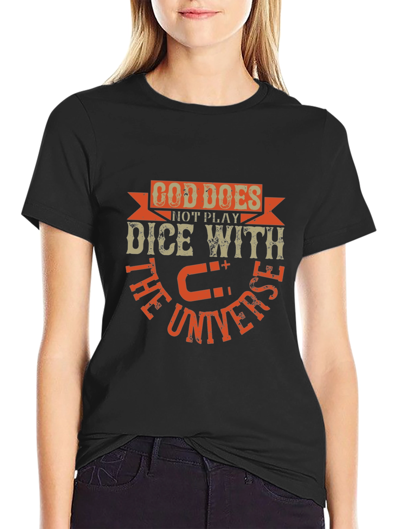 Camiseta Negra: Dios No Juega a los Dados
