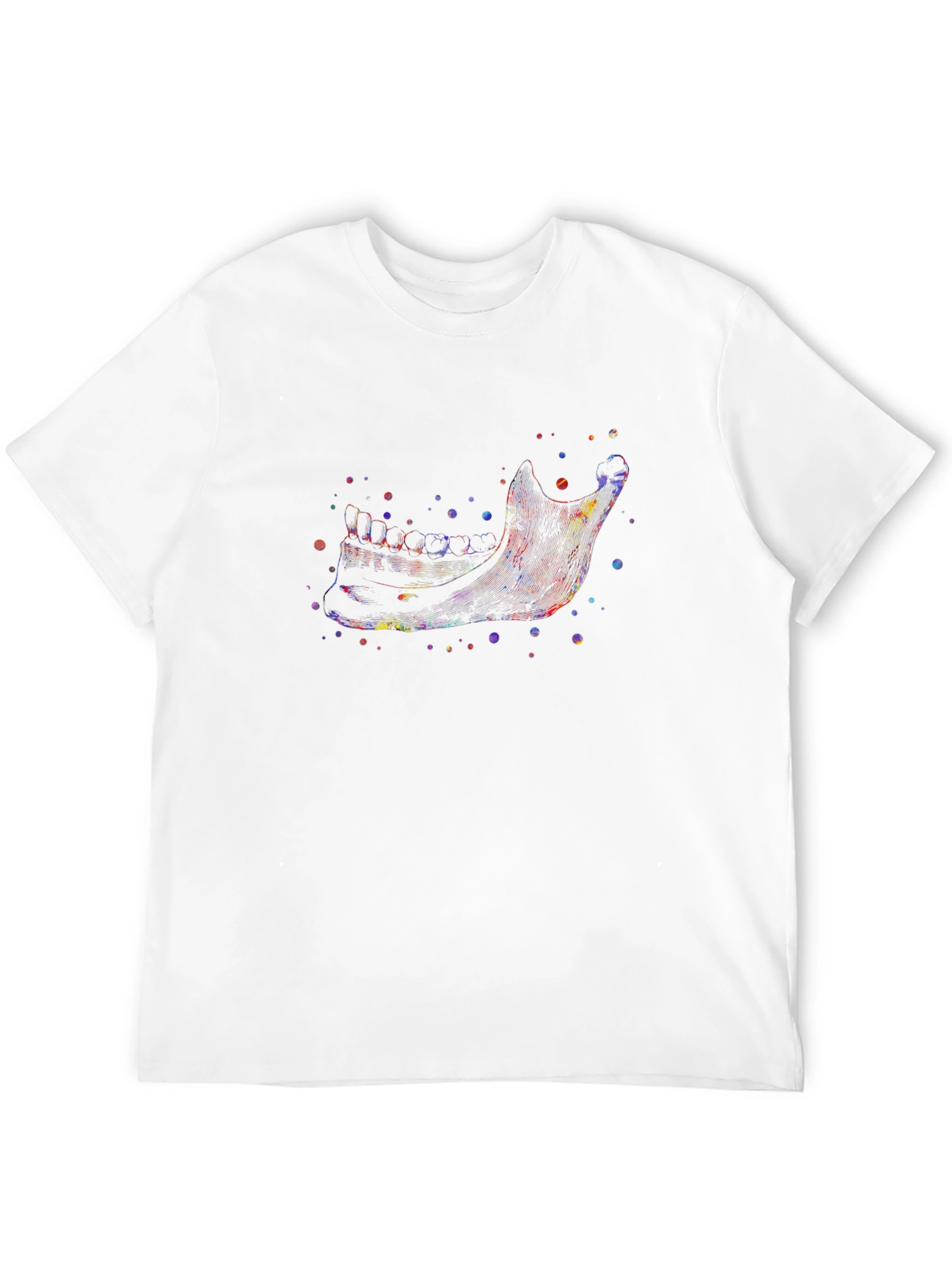 Camiseta Negra con Diseño de Mandíbula Acuarela