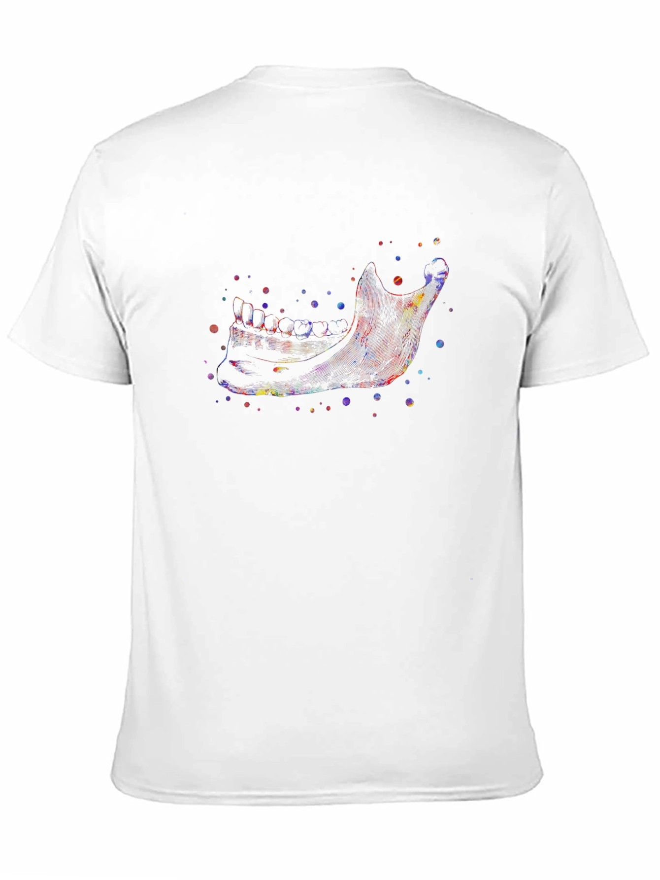 Camiseta Negra con Diseño de Mandíbula Acuarela