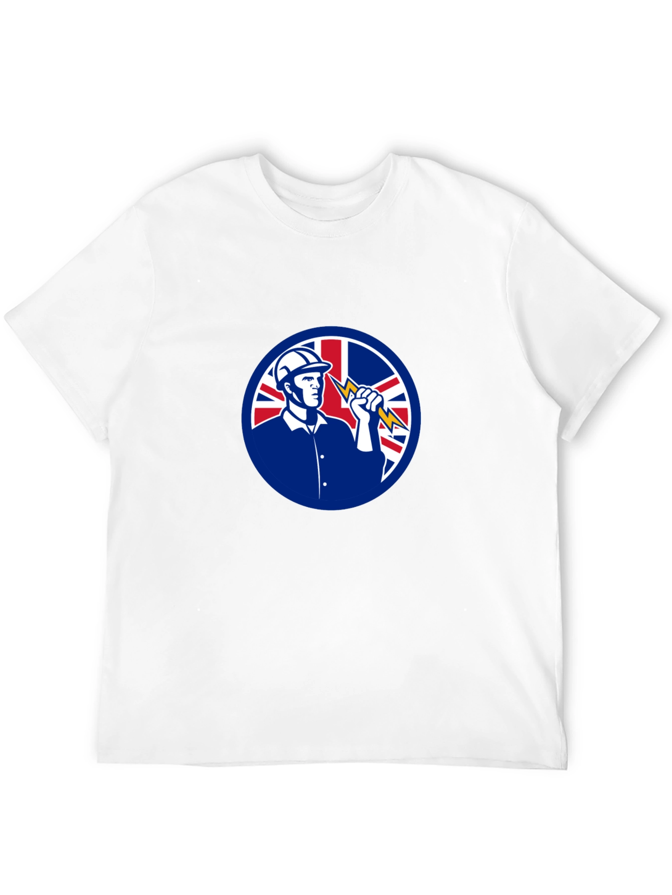 Camiseta Negra Eléctrico con Bandera Reino Unido