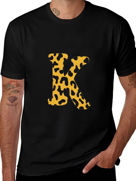 Camiseta Negra con Letra K Estampada