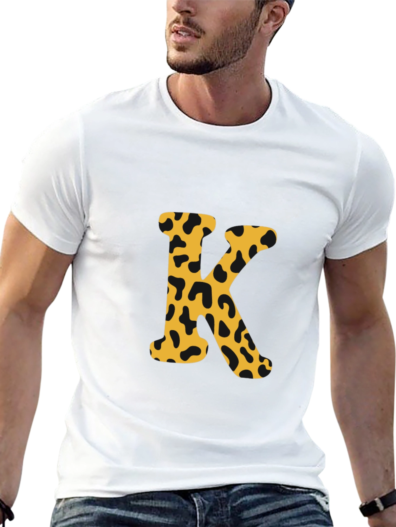 Camiseta Negra con Letra K Estampada