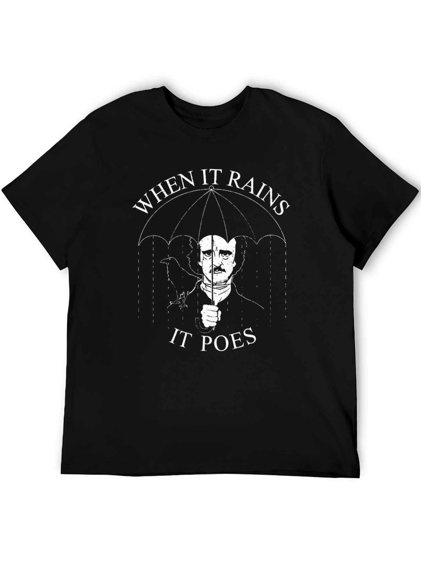 Camiseta Negra When It Rains It Poes