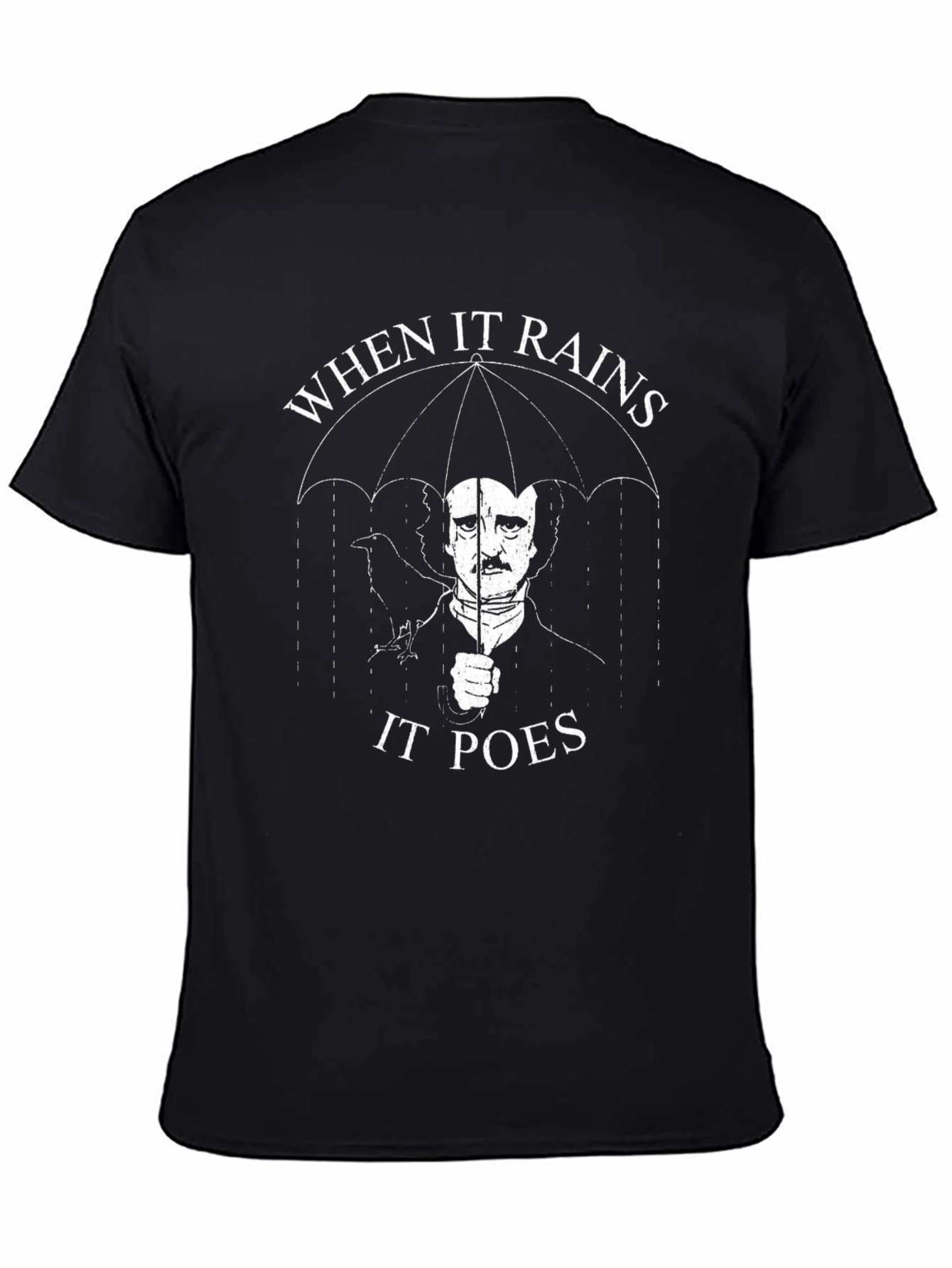 Camiseta Negra When It Rains It Poes