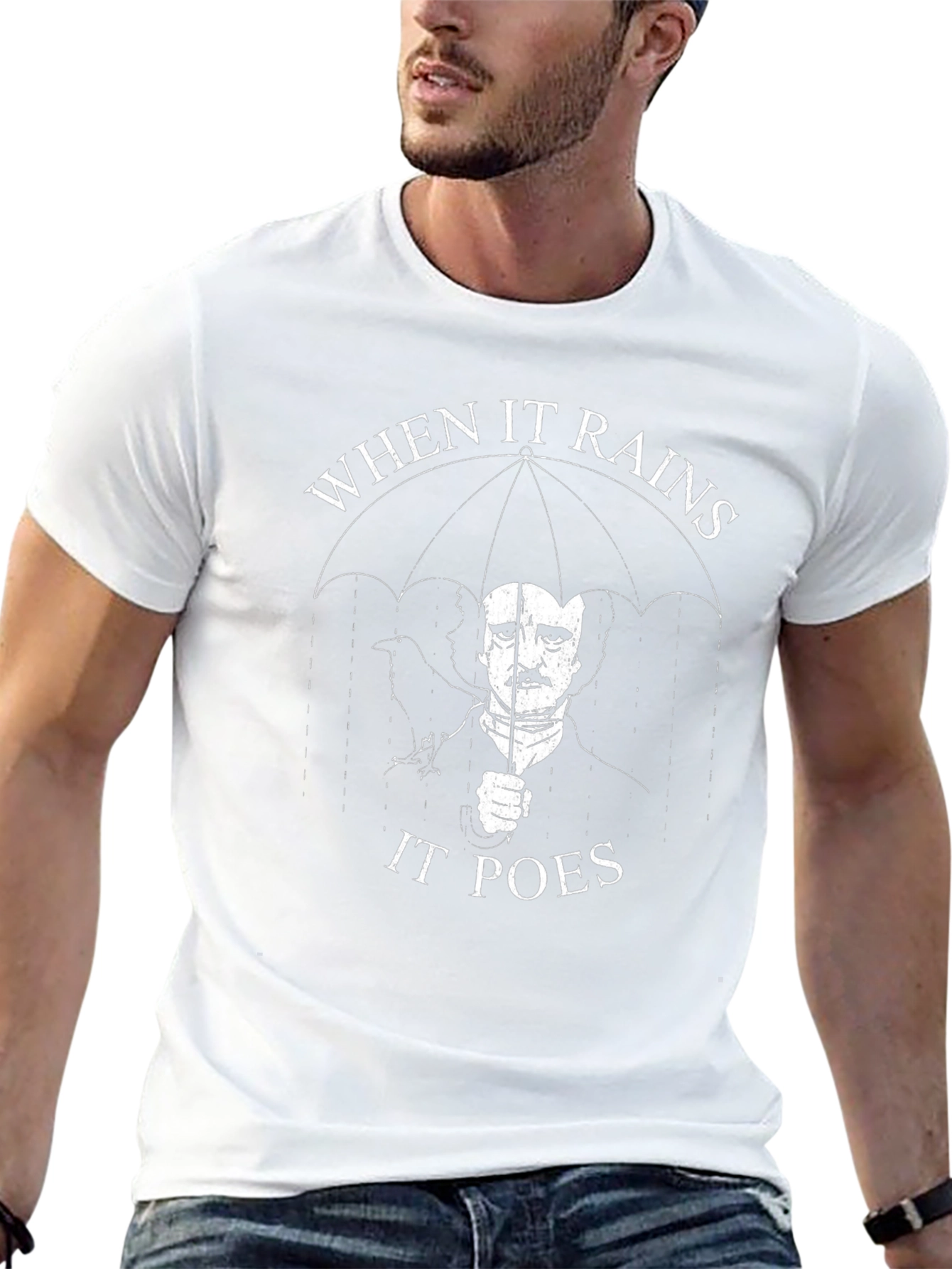 Camiseta Negra When It Rains It Poes