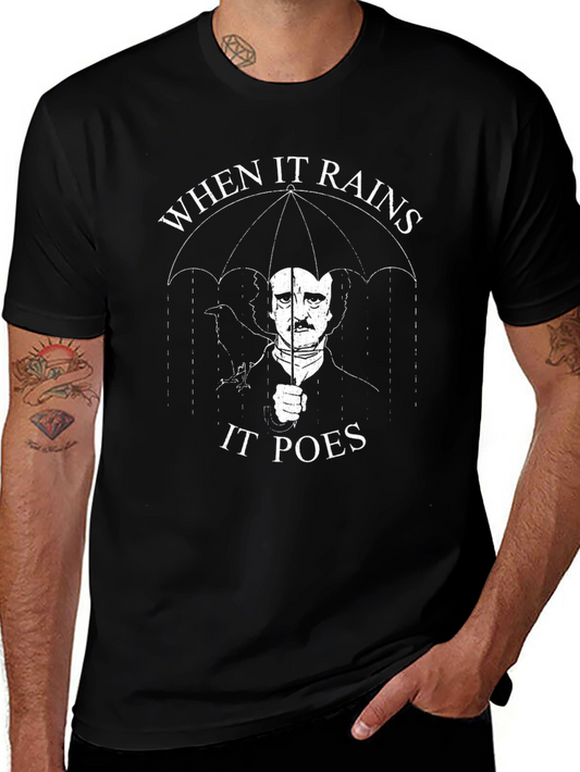 Camiseta Negra When It Rains It Poes