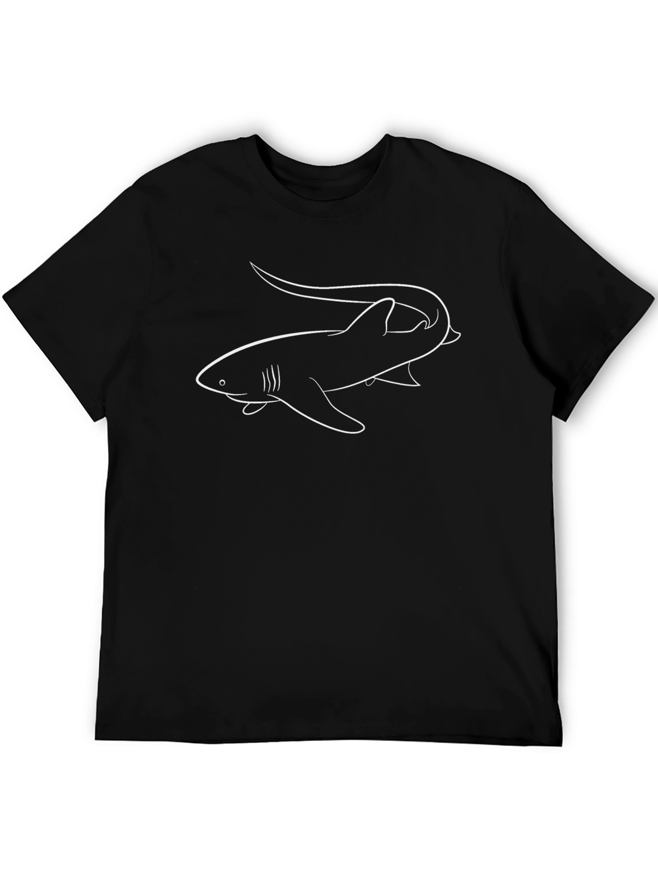 Camiseta Negra con Diseño de Tiburón Látigo