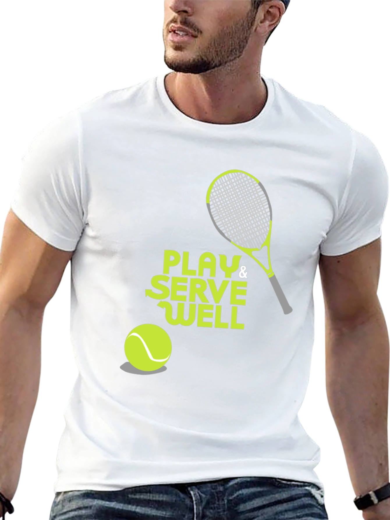 Camiseta Negra Deportiva con Diseño de Tenis