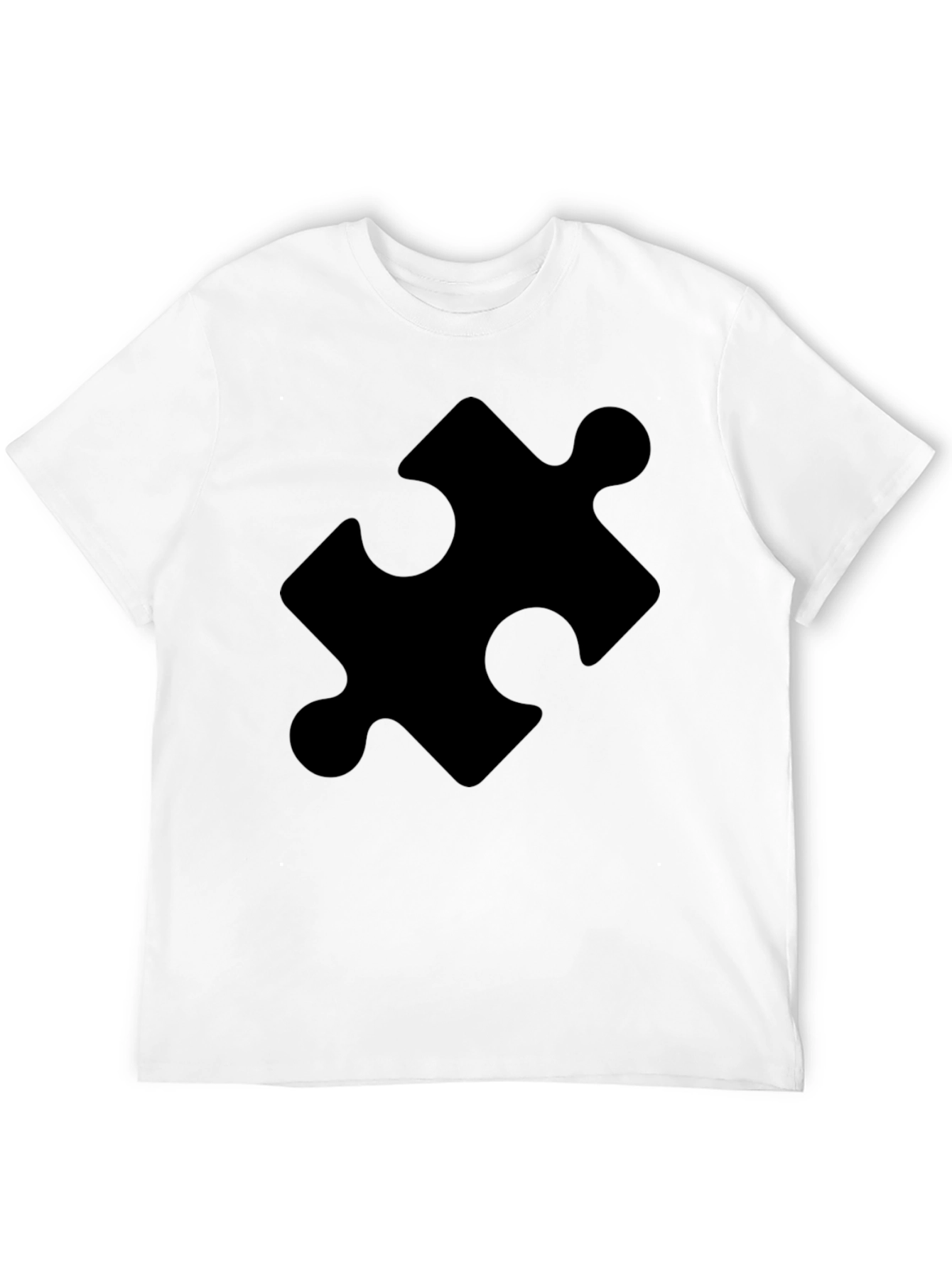 Camiseta Negra con Diseño de Pieza de Puzzle
