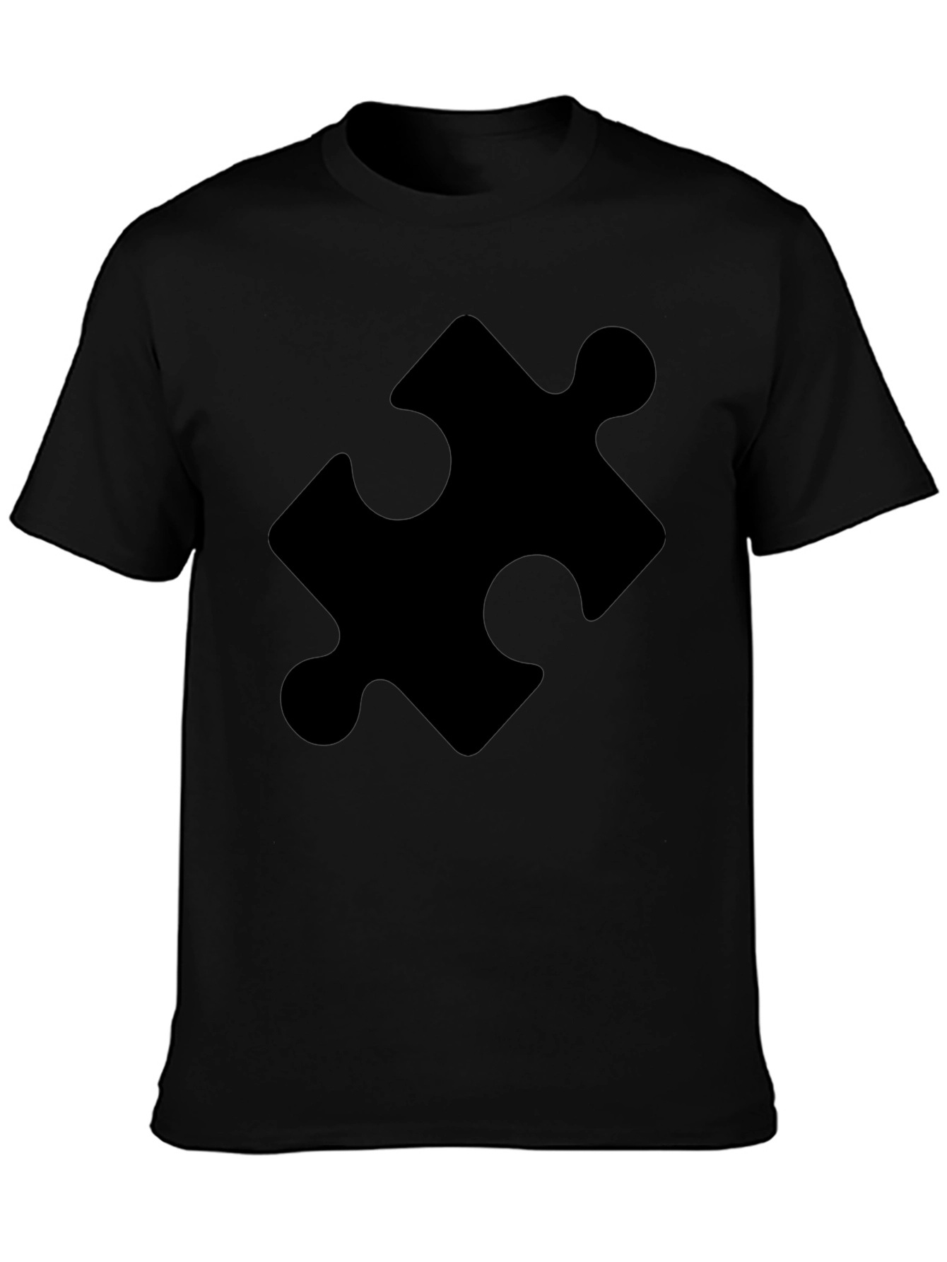 Camiseta Negra con Diseño de Pieza de Puzzle