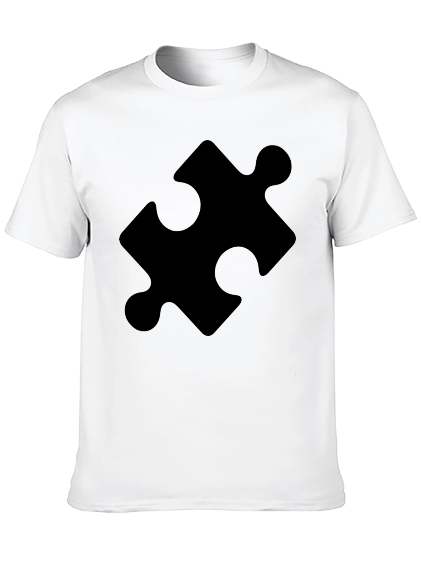 Camiseta Negra con Diseño de Pieza de Puzzle