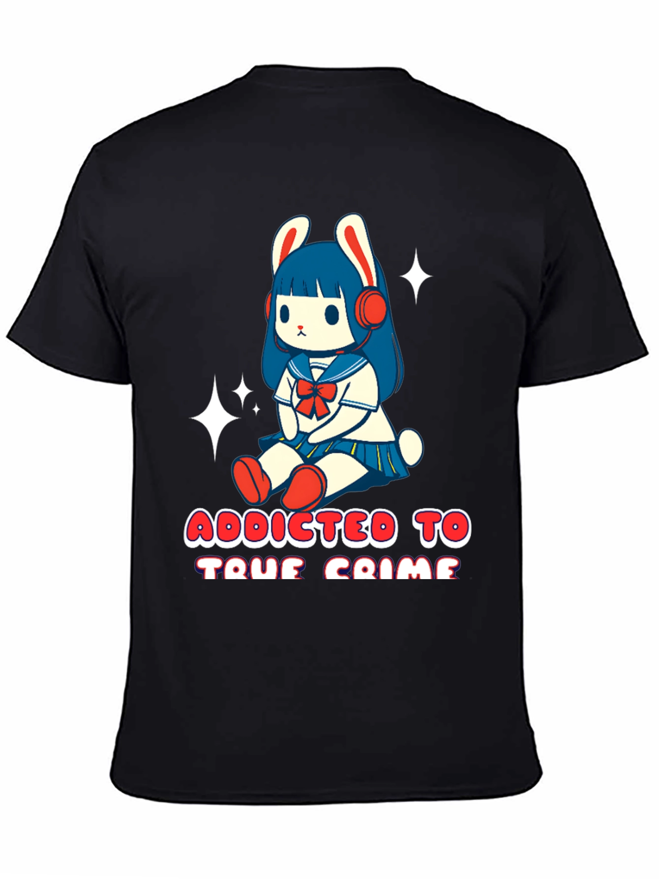 Camiseta Negra con Diseño Adicta al Crimen