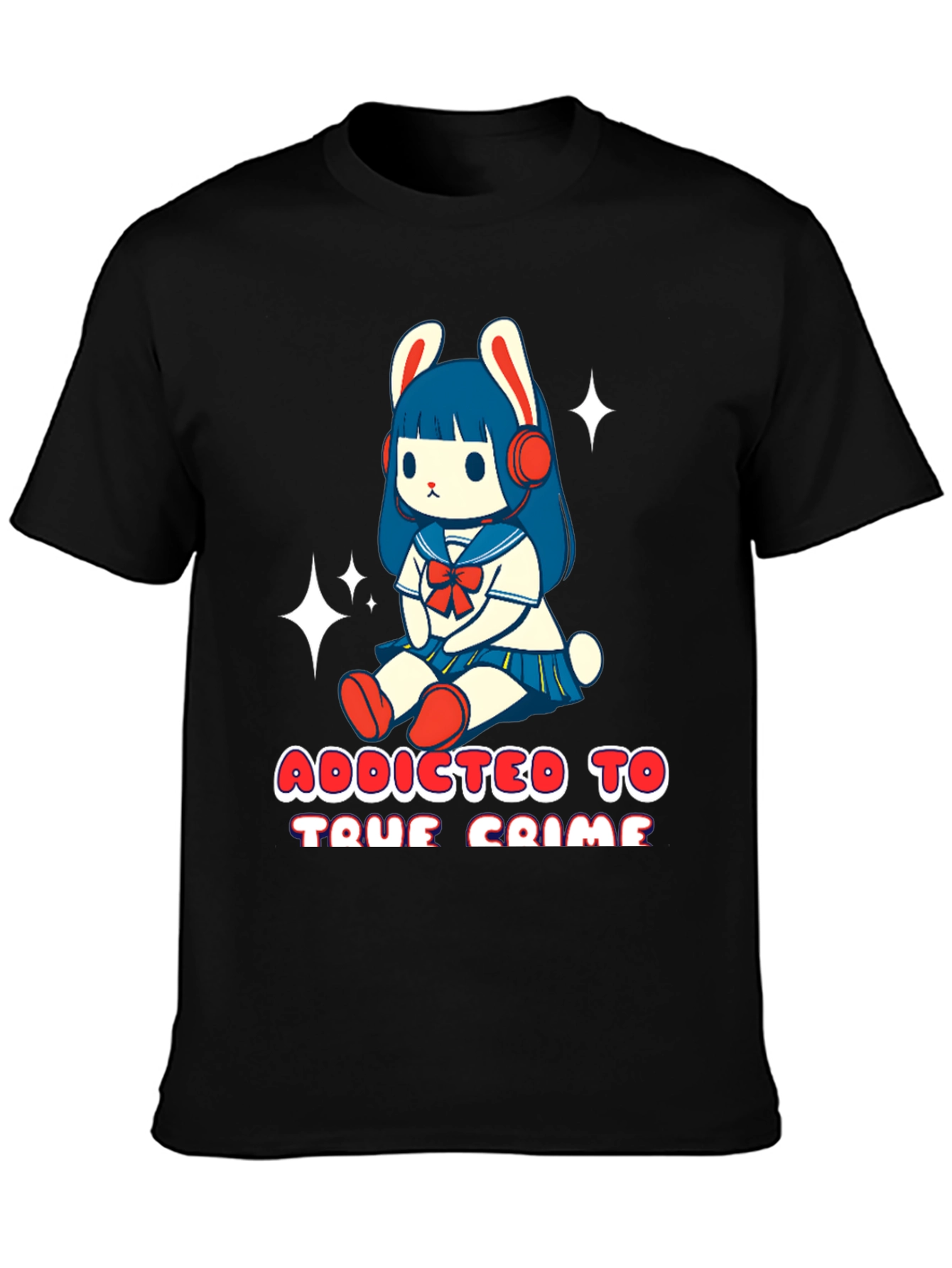 Camiseta Negra con Diseño Adicta al Crimen