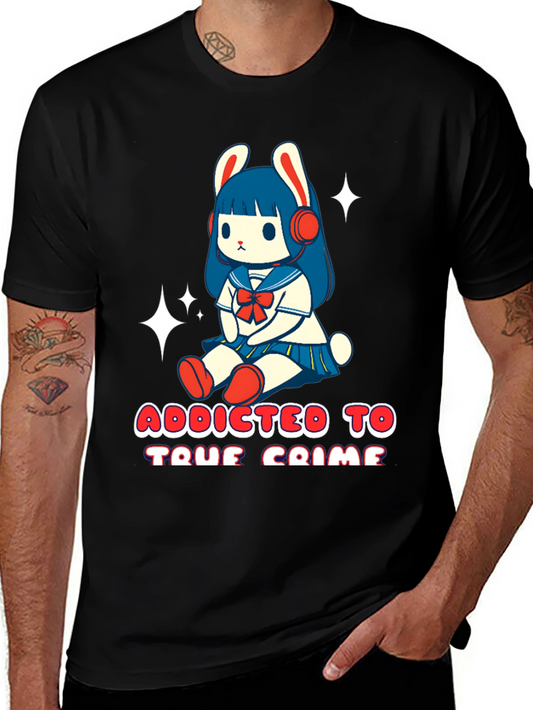 Camiseta Negra con Diseño Adicta al Crimen