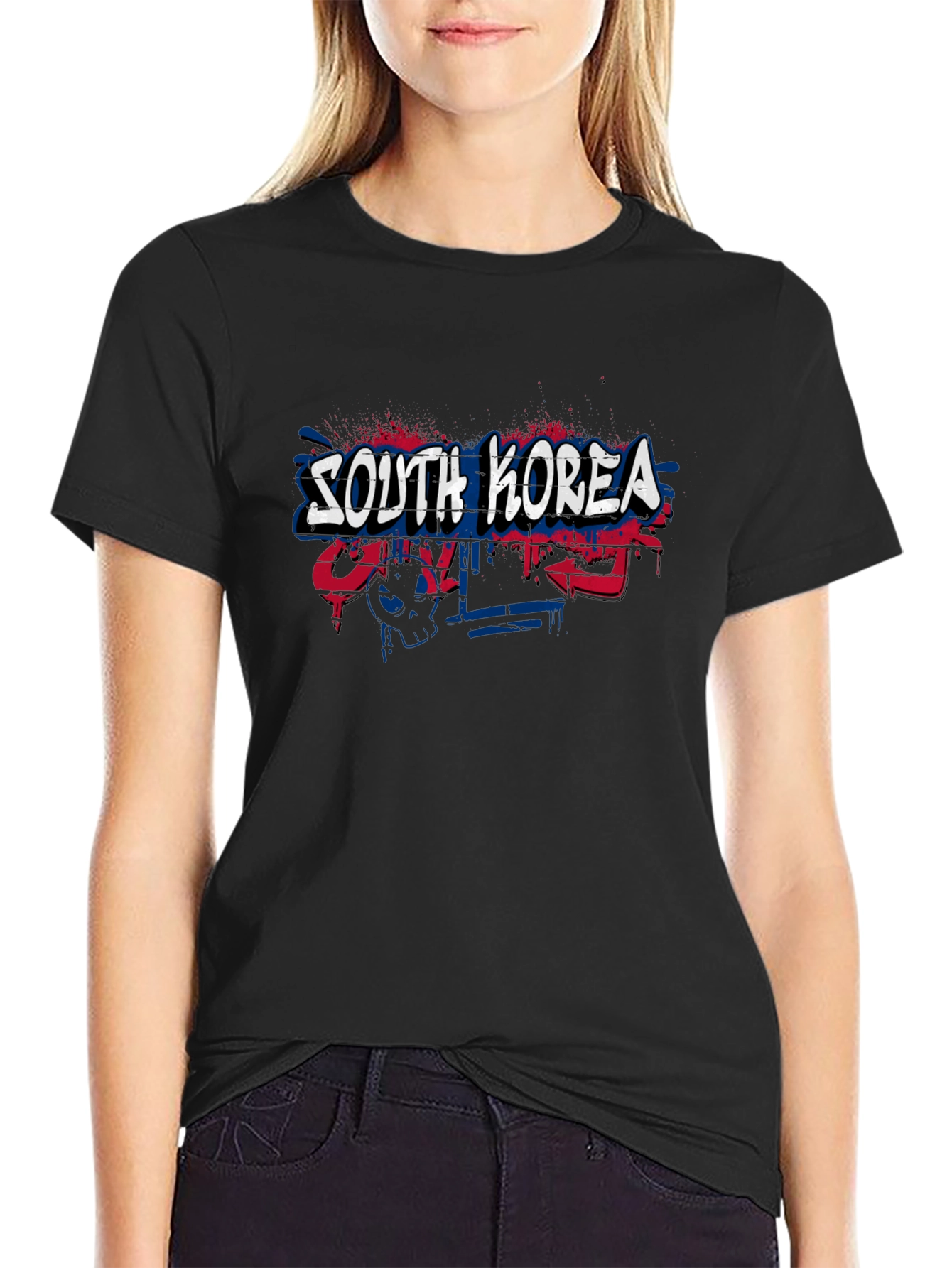 Camiseta Negra Diseño South Korea