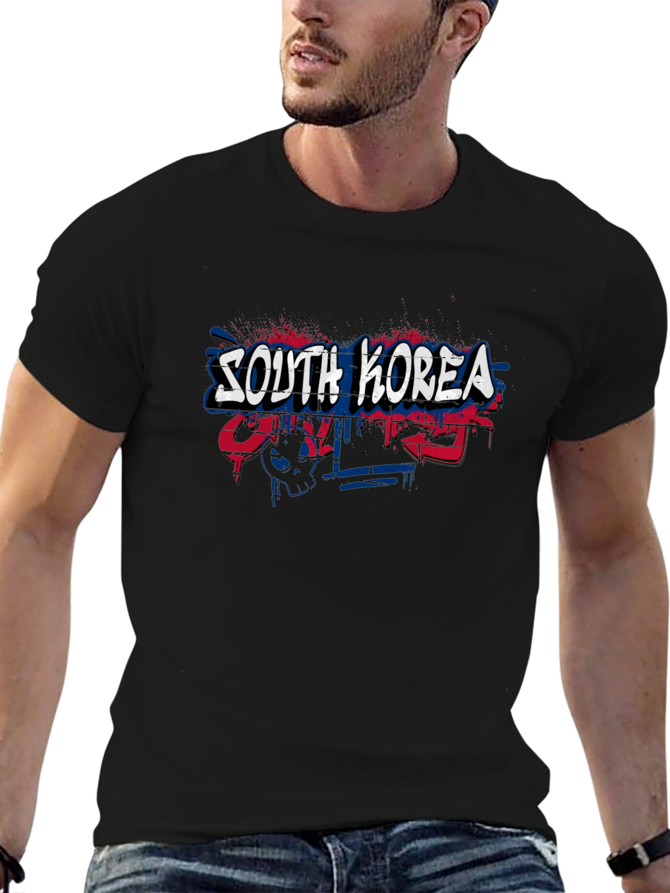 Camiseta Negra Diseño South Korea