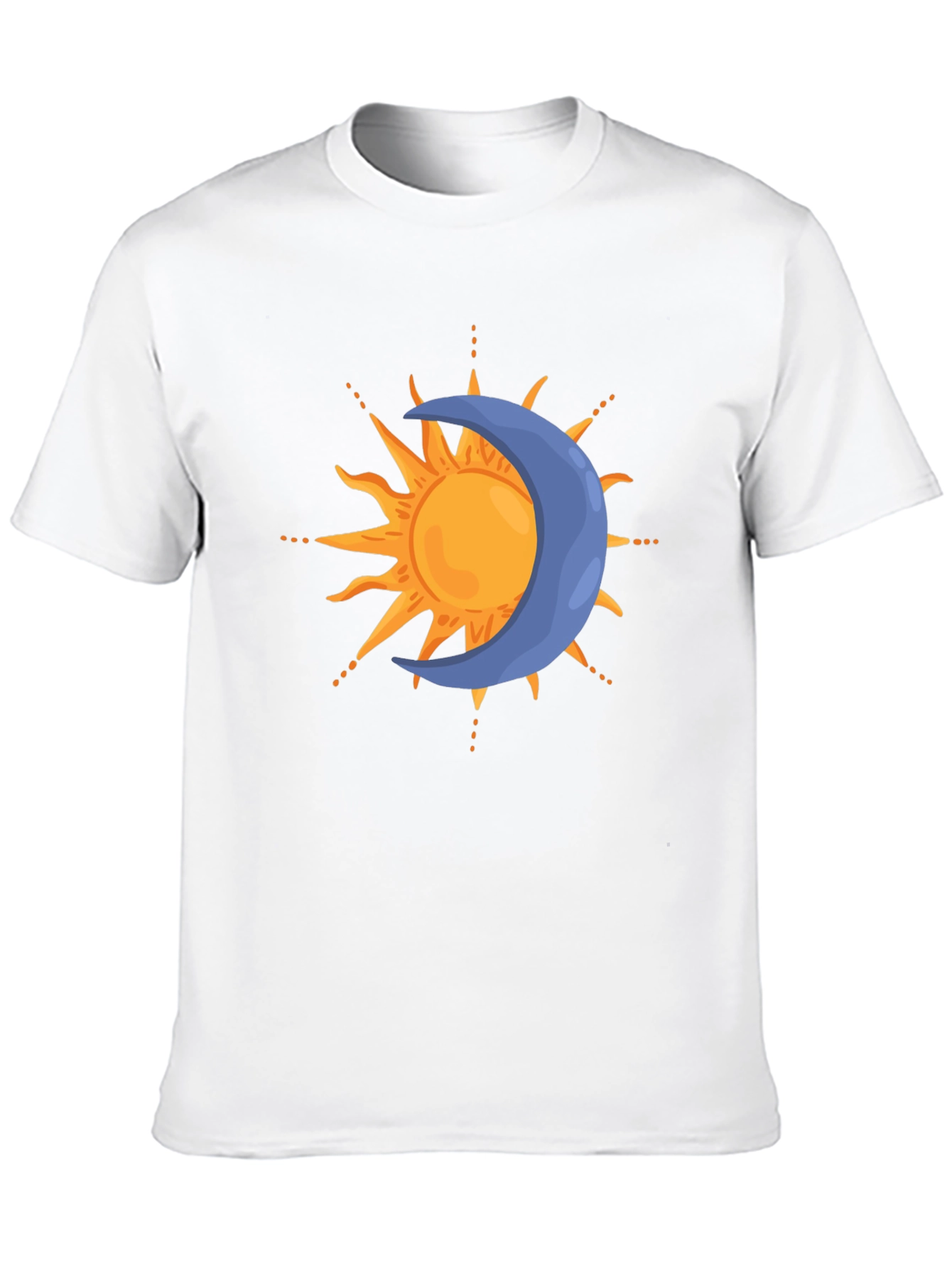 Camiseta Negra Sol y Luna Estilizada para Hombre