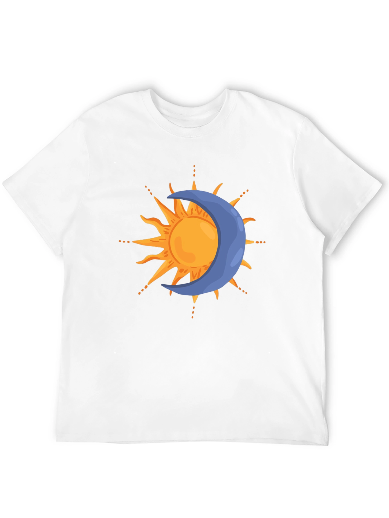 Camiseta Negra Sol y Luna Estilizada para Hombre