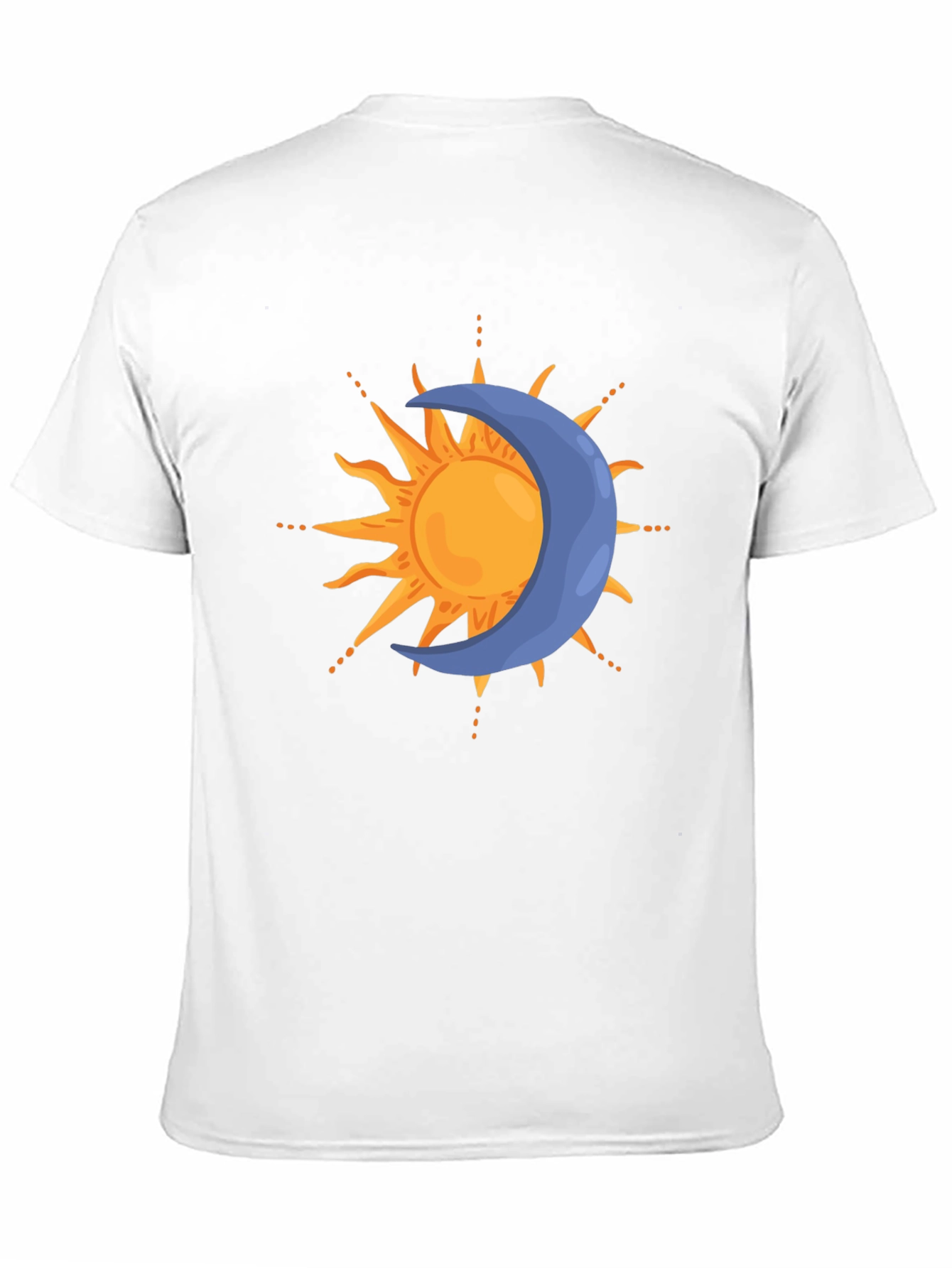 Camiseta Negra Sol y Luna Estilizada para Hombre
