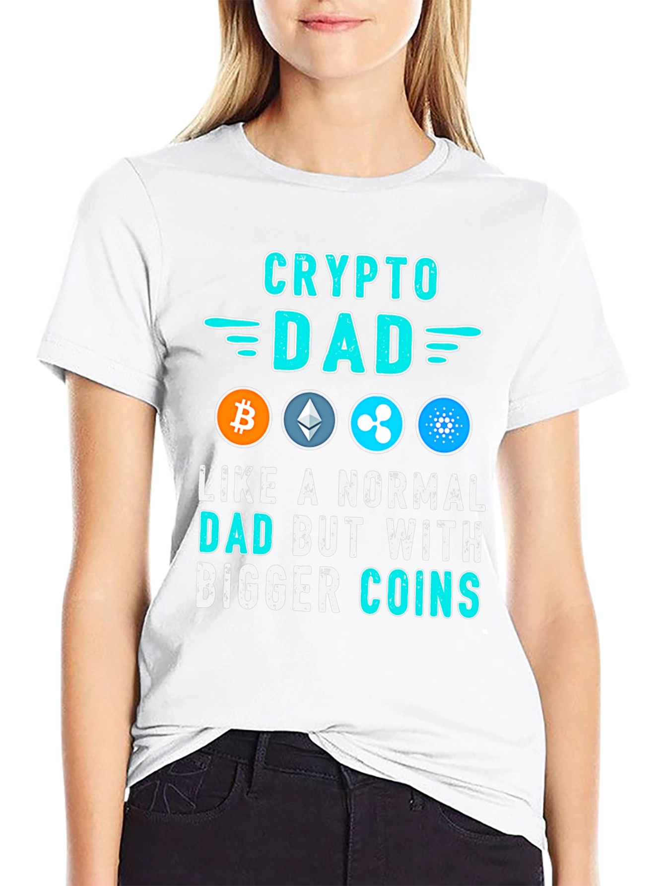 Camiseta Crypto Dad: Bitcoin Ethereum Cardano