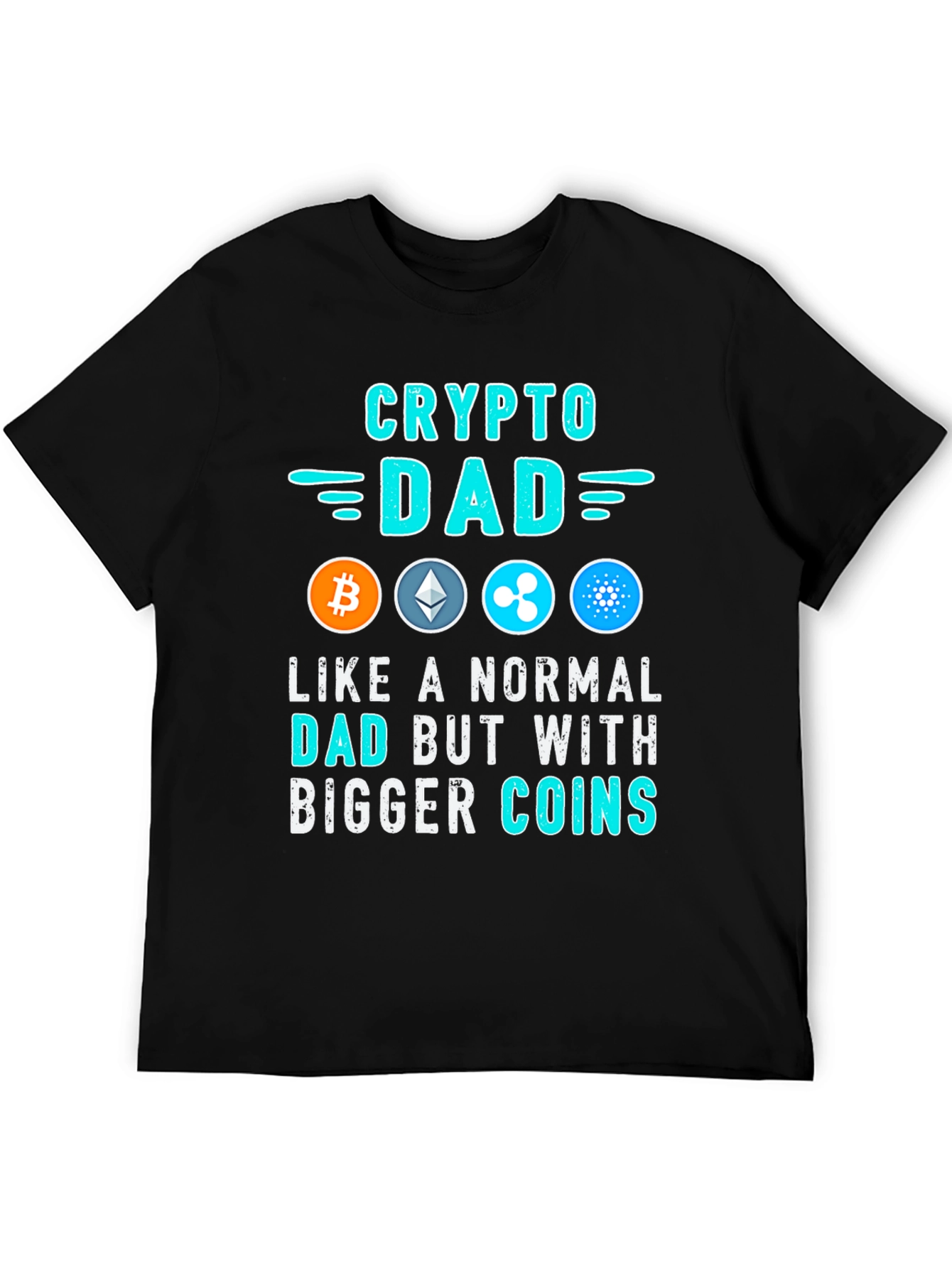 Camiseta Crypto Dad: Bitcoin Ethereum Cardano
