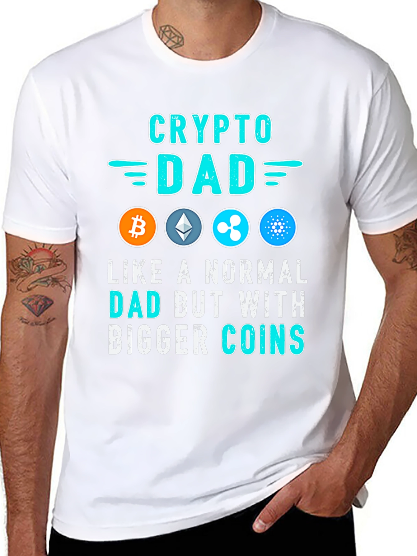 Camiseta Crypto Dad: Bitcoin Ethereum Cardano