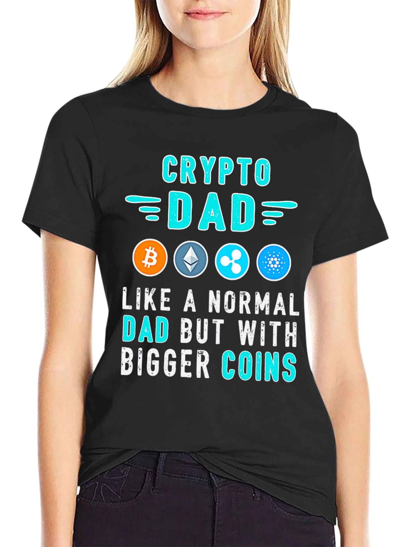 Camiseta Crypto Dad: Bitcoin Ethereum Cardano
