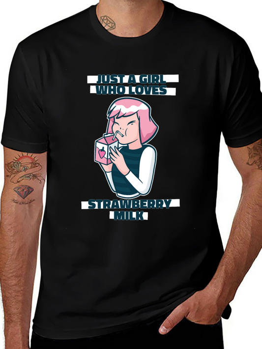 Camiseta Negra Strawberry Milk