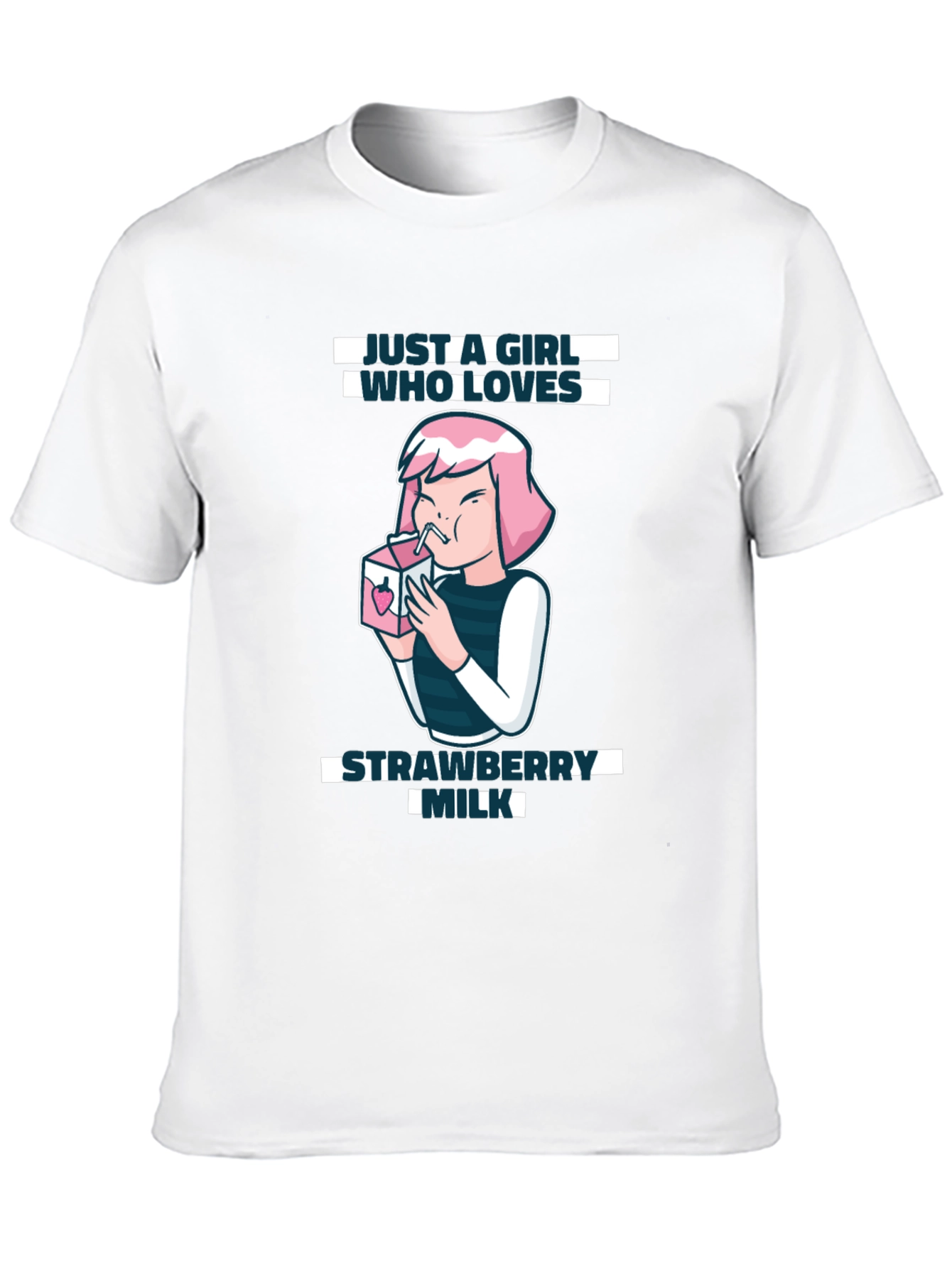 Camiseta Negra Strawberry Milk