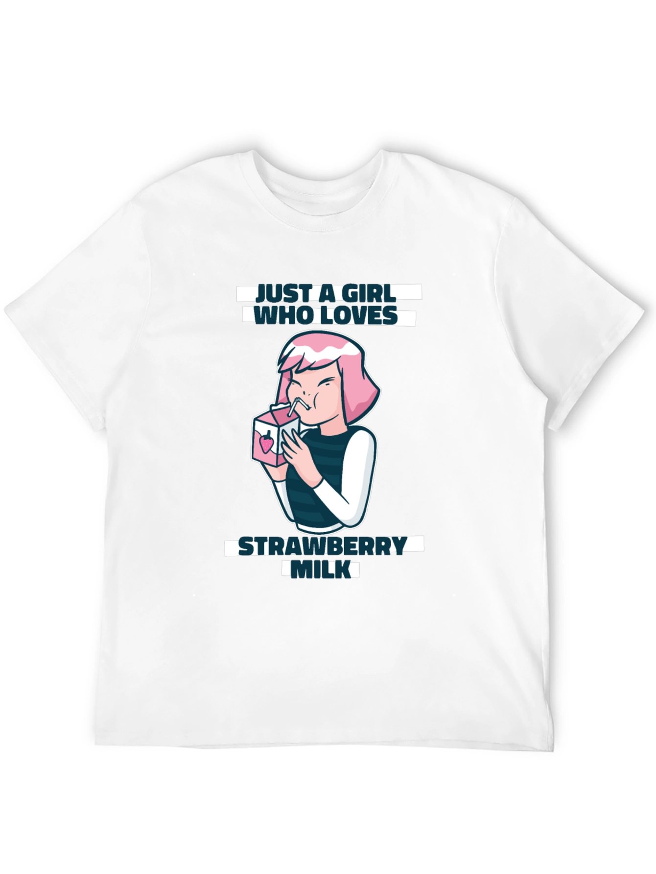 Camiseta Negra Strawberry Milk