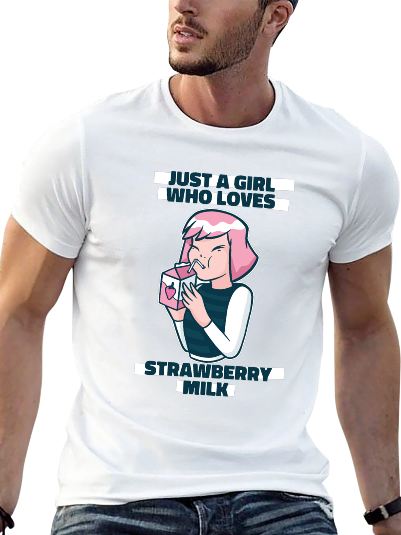 Camiseta Negra Strawberry Milk