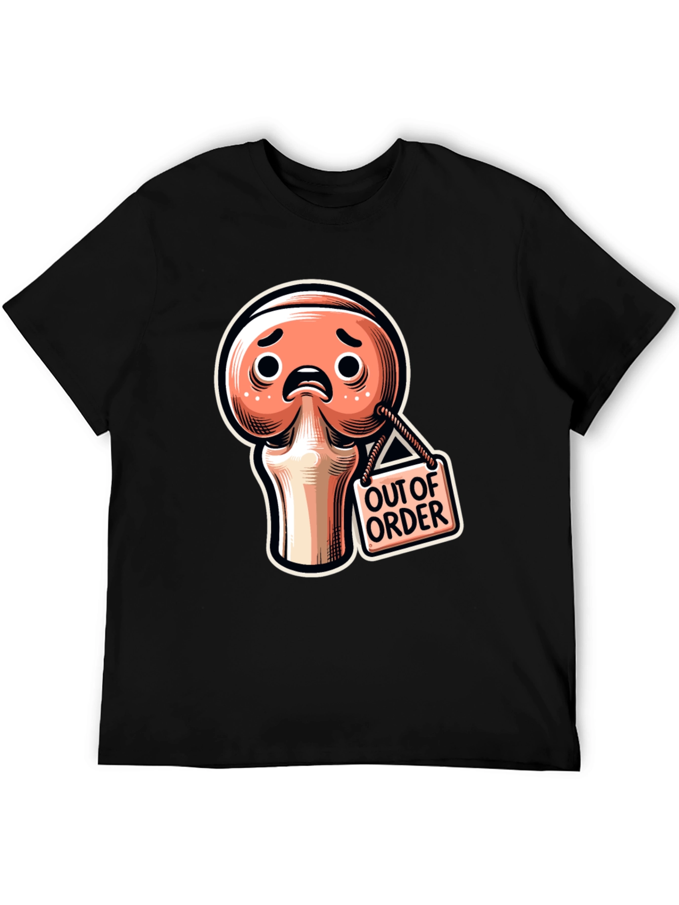 Camiseta Negra Fuera de Servicio con Diseño Articulación