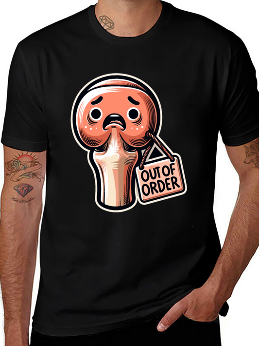 Camiseta Negra Fuera de Servicio con Diseño Articulación